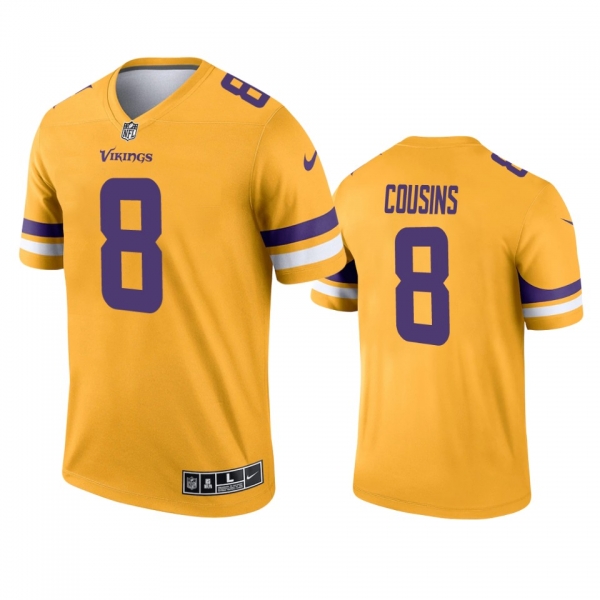 Minnesota Vikings Kirk Cousins Gold 2021 Inverted Legend Jersey