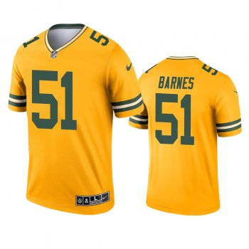 Green Bay Packers Krys Barnes Gold 2021 Inverted Legend Jersey