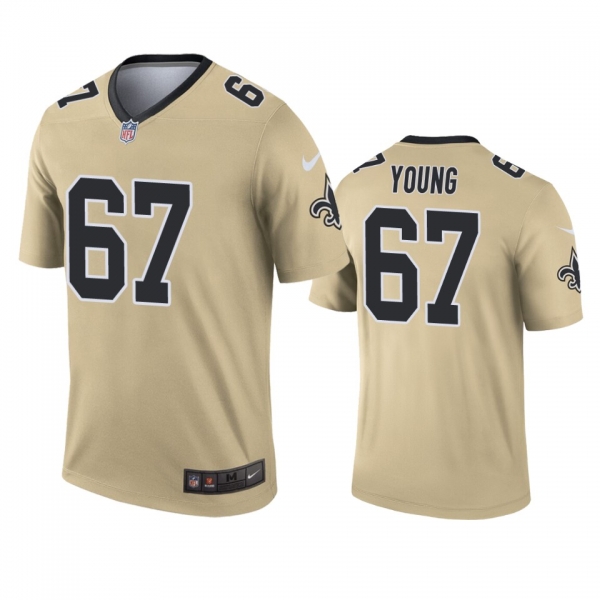 New Orleans Saints Landon Young Gold Inverted Legend Jersey