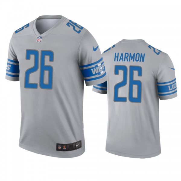 Detroit Lions Duron Harmon Gray Inverted Legend Jersey