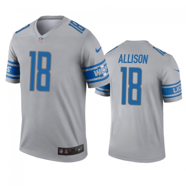 Detroit Lions Geronimo Allison Gray Inverted Legend Jersey