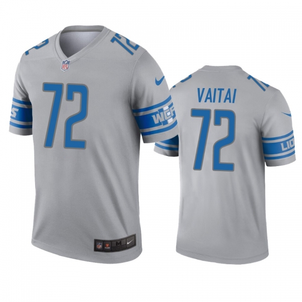 Detroit Lions Halapoulivaati Vaitai Gray Inverted Legend Jersey