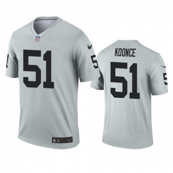 Las Vegas Raiders Malcolm Koonce Silver Inverted Legend Jersey