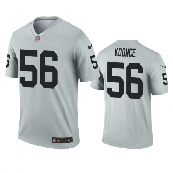 Las Vegas Raiders Malcolm Koonce Silver Inverted Legend Jersey