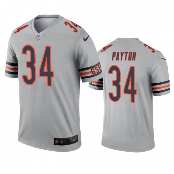 Chicago Bears Walter Payton Silver Inverted Legend Jersey