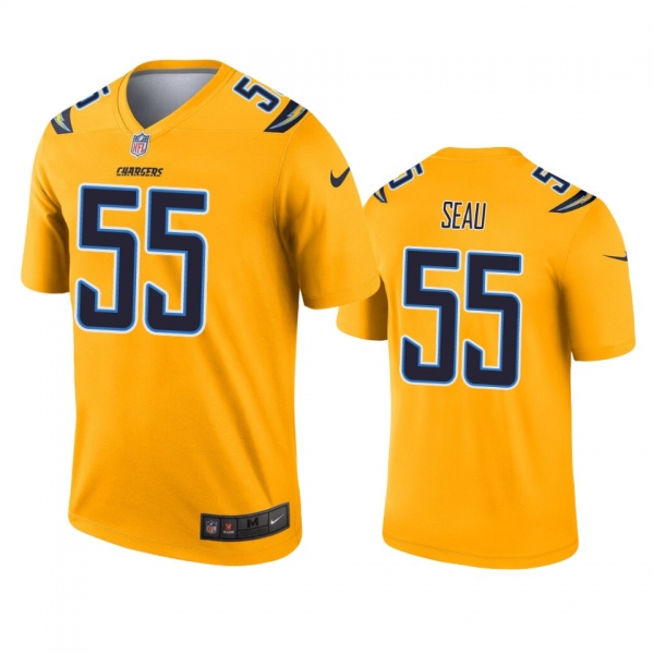 Los Angeles Chargers Junior Seau Gold Inverted Legend Jersey