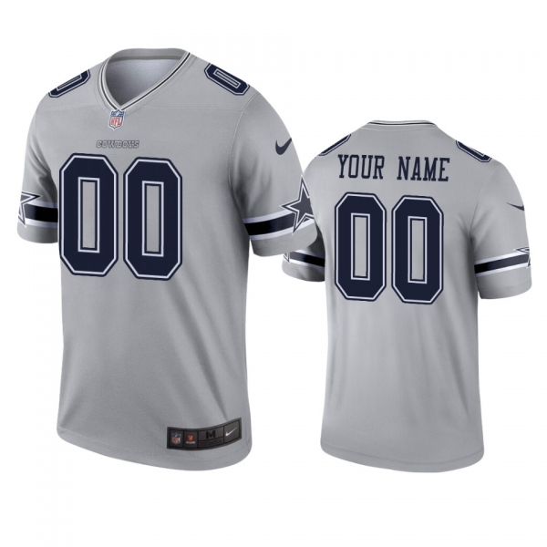 Dallas Cowboys Custom Gray Inverted Legend Jersey