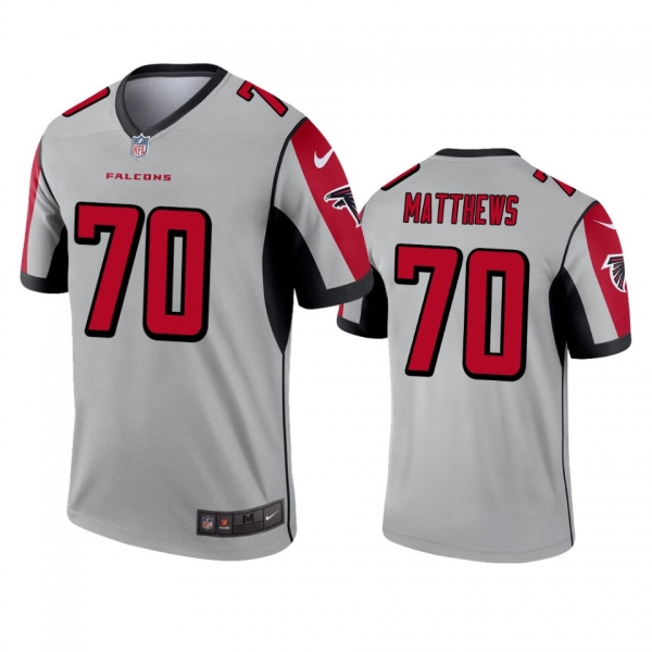 Atlanta Falcons Jake Matthews Silver Inverted Legend Jersey