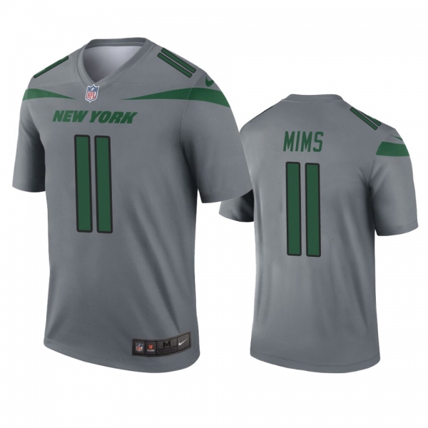 New York Jets Denzel Mims Gray Inverted Legend Jersey