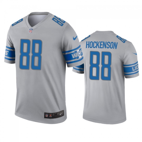 Detroit Lions T.J. Hockenson Gray Inverted Legend Jersey