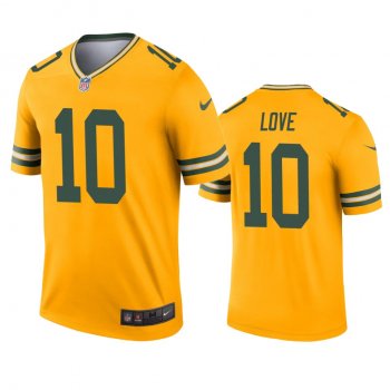 Green Bay Packers Jordan Love Gold Inverted Legend Jersey