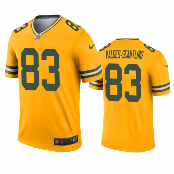 Green Bay Packers Marquez Valdes-Scantling Gold Inverted Legend Jersey