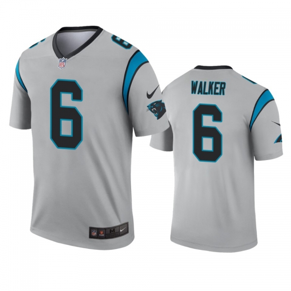 Carolina Panthers P.J. Walker Silver Inverted Legend Jersey