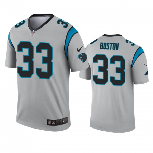 Carolina Panthers Tre Boston Silver Inverted Legend Jersey