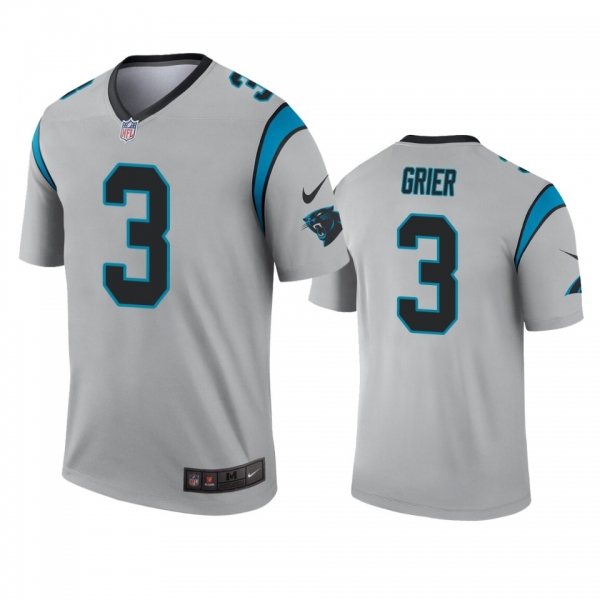 Carolina Panthers Will Grier Silver Inverted Legend Jersey