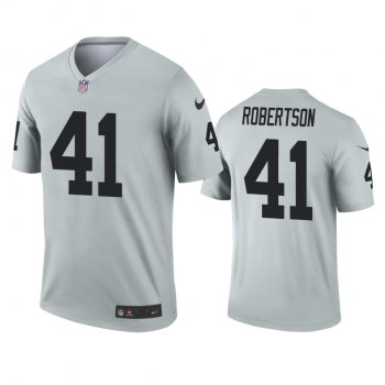 Las Vegas Raiders Amik Robertson Silver Inverted Legend Jersey