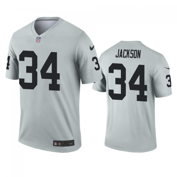 Oakland Raiders Bo Jackson Silver Inverted Legend Jersey