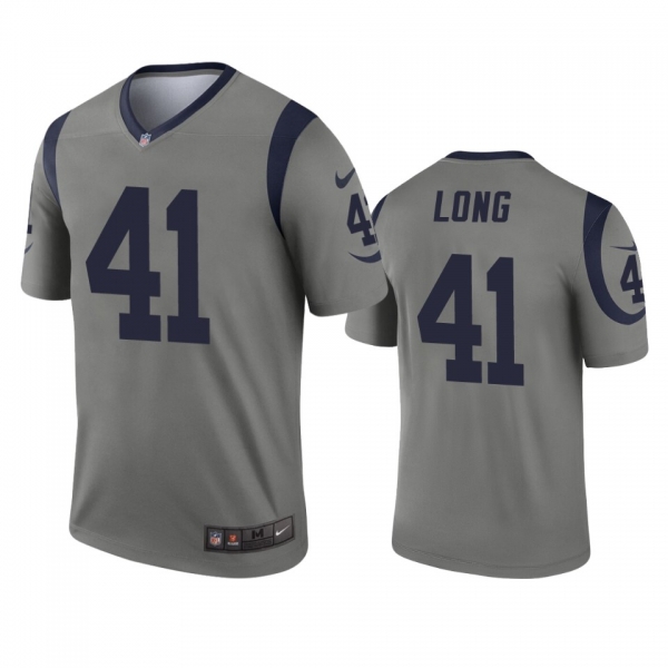 Los Angeles Rams David Long Gray Inverted Legend Jersey