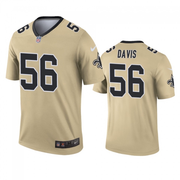 New Orleans Saints Demario Davis Gold Inverted Legend Jersey