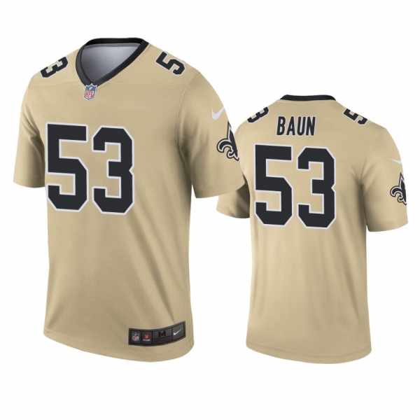 New Orleans Saints Zack Baun Gold Inverted Legend Jersey