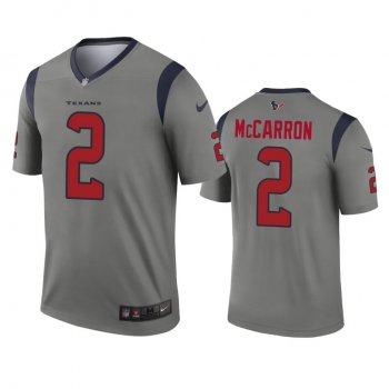 Houston Texans AJ McCarron Gray Inverted Legend Jersey