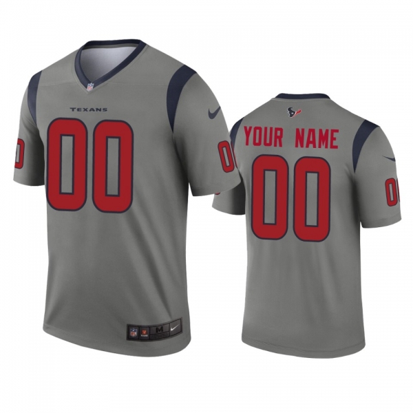 Houston Texans Custom Gray Inverted Legend Jersey