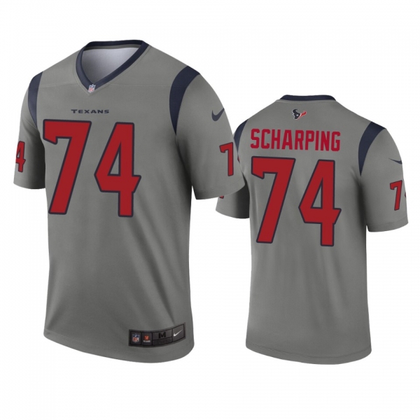 Houston Texans Max Scharping Gray Inverted Legend Jersey