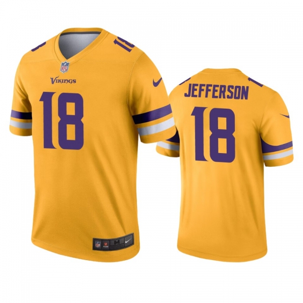 Minnesota Vikings Justin Jefferson Gold Inverted Legend Jersey