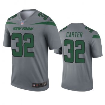 New York Jets Michael Carter Gray Inverted Legend Jersey