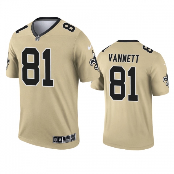 New Orleans Saints Nick Vannett Gold 2021 Inverted Legend Jersey