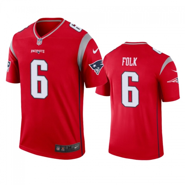 New England Patriots Nick Folk Red Inverted Legend Jersey