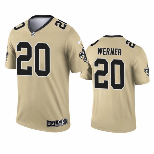 New Orleans Saints Pete Werner Gold 2021 Inverted Legend Jersey