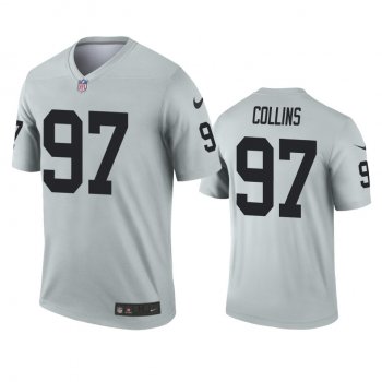 Las Vegas Raiders Maliek Collins Silver Inverted Legend Jersey