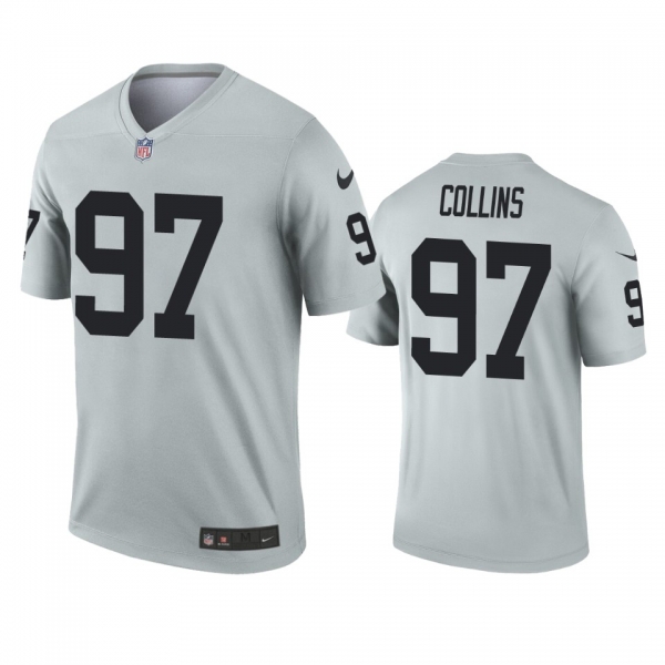 Las Vegas Raiders Maliek Collins Silver Inverted Legend Jersey