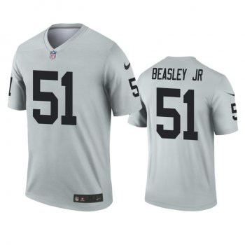 Las Vegas Raiders Vic Beasley Jr Silver Inverted Legend Jersey