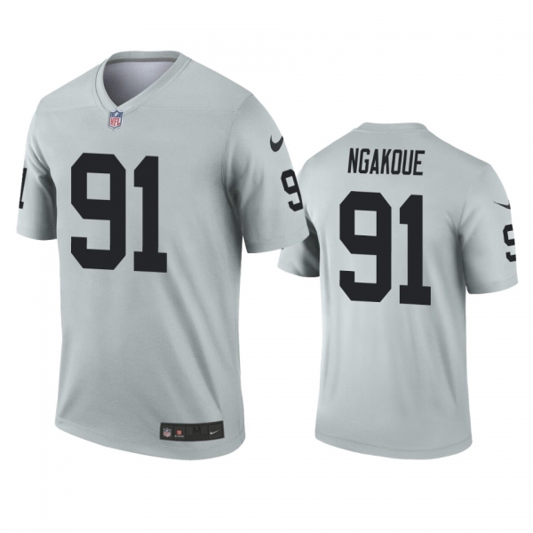 Las Vegas Raiders Yannick Ngakoue Silver Inverted Legend Jersey