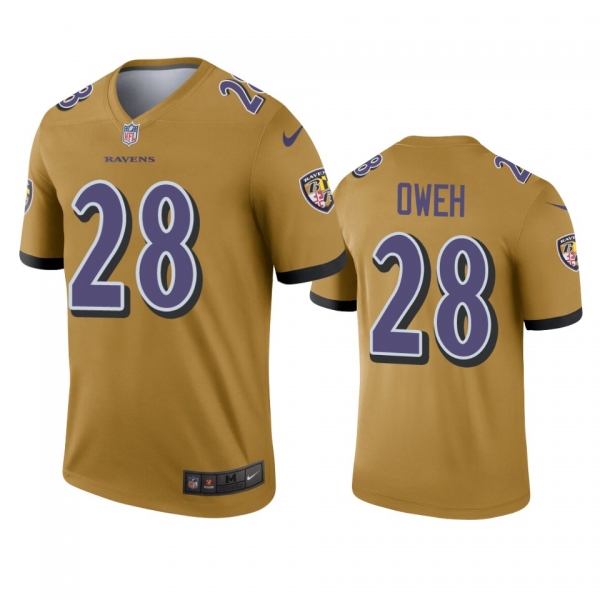 Baltimore Ravens Jayson Oweh Gold Inverted Legend Jersey