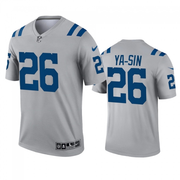 Indianapolis Colts Rock Ya-Sin Gray 2021 Inverted Legend Jersey