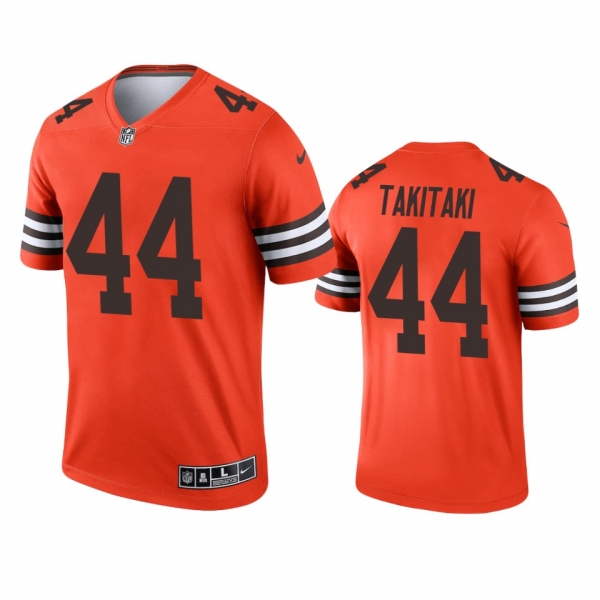 Cleveland Browns Sione Takitaki Orange Inverted Legend Jersey