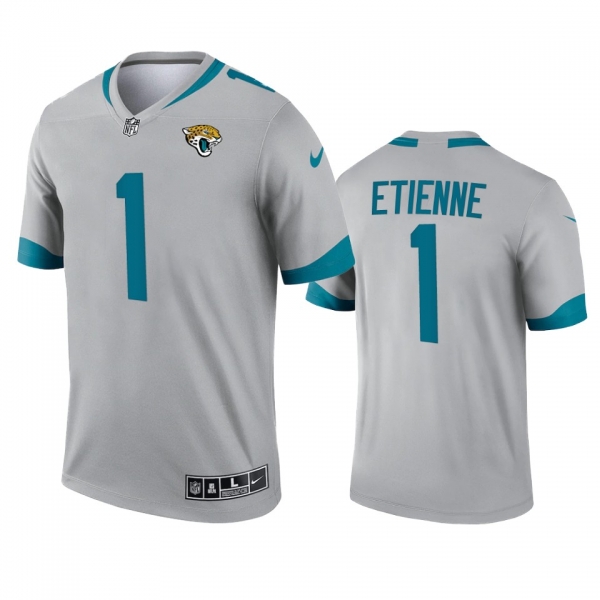 Jacksonville Jaguars Travis Etienne Silver 2021 Inverted Legend Jersey