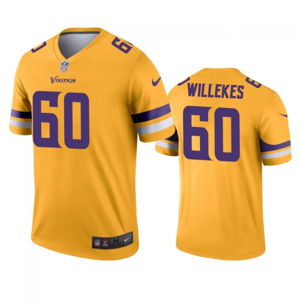 Minnesota Vikings Kenny Willekes Gold Inverted Legend Jersey