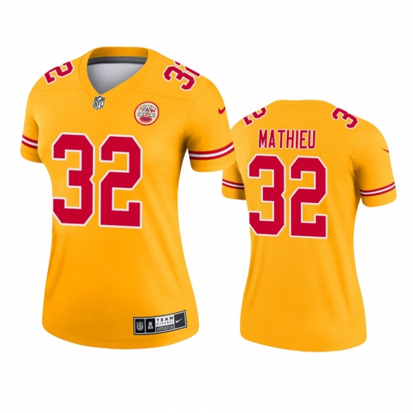 Women's Kansas City Chiefs Tyrann Mathieu Gold Inverted Legend Jersey