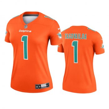 Women's Miami Dolphins Tua Tagovailoa Orange Inverted Legend Jersey