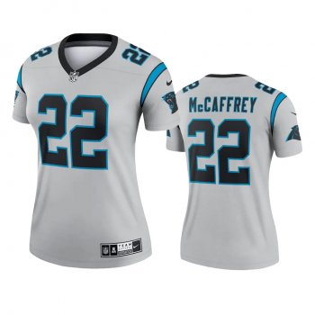 Women's Carolina Panthers Christian McCaffrey Silver Inverted Legend Jersey