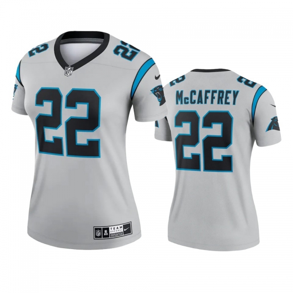 Women's Carolina Panthers Christian McCaffrey Silver Inverted Legend Jersey