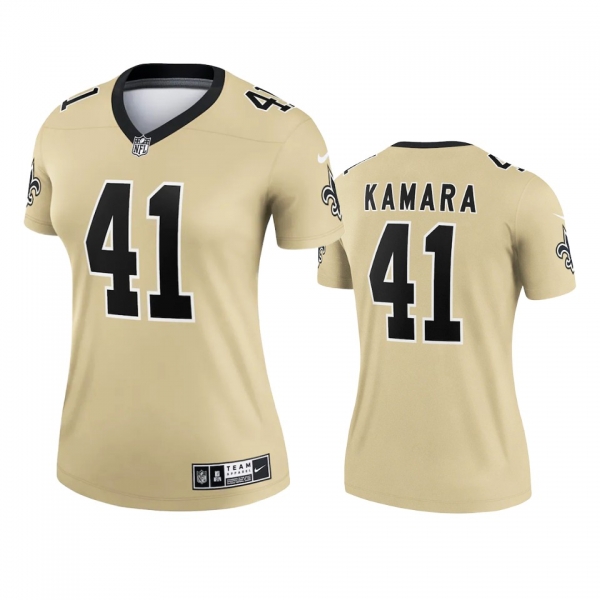 Women's New Orleans Saints Alvin Kamara Gold Inverted Legend Jersey