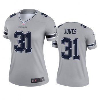 Women's Dallas Cowboys Byron Jones Silver Inverted Legend Jersey