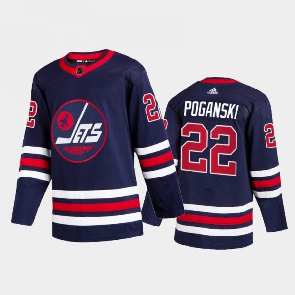 Winnipeg Jets Austin Poganski #22 Third Blue Authentic Jersey