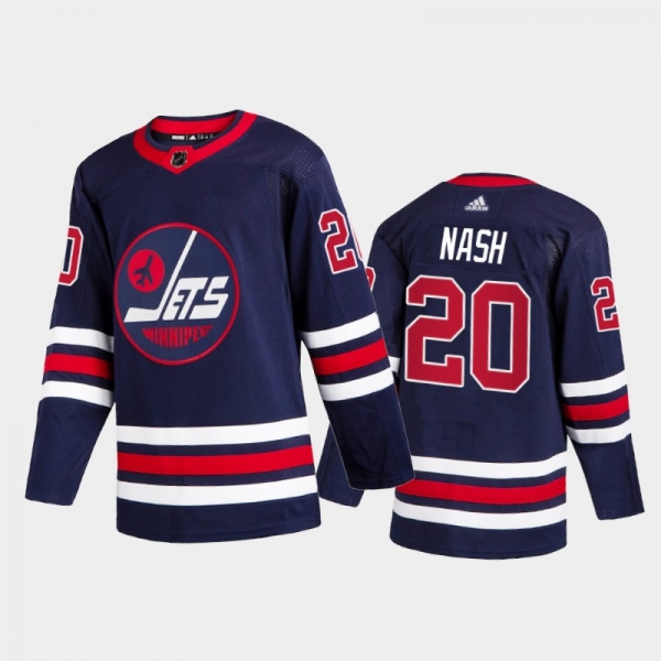 Winnipeg Jets Riley Nash #20 Third Blue Authentic Jersey