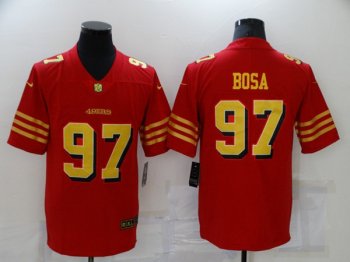 Men's San Francisco 49ers #97 Nick Bosa Red Gold Vapor Untouchable Limited Stitched Jersey